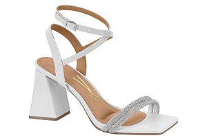 SANDALIA FEMININA VIZZANO SALTO BLOCO TIRAS STRASS