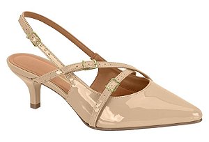 SCARPIN FEMININO VERNIZ SLINGBACK VIZZANO SALTO BAIXO