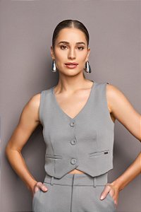 COLETE FASHION YEXX ELÁSTICO COSTAS TECIDO ALFAIATARIA