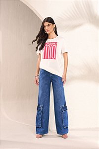 CALÇA FEMININA CARGO YEXX AZUL JEANS