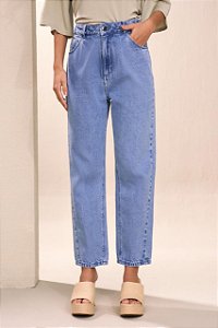 CALÇA JEANS FEMININA RETA YEXX LAVAGEM MÉDIA