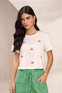 BLUSA FEMININA MANGA CURTA CHERRY YEXX
