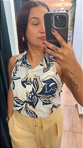 BLUSA BOTÕES NO TECIDO VISCOLINHO