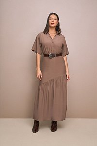 VESTIDO MANGA LONG MIDI FASHION YEXX