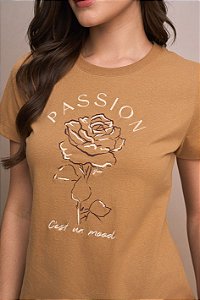 BLUSA FEMININA MANGA CURTA YEXX T-SHIRT BORDADO