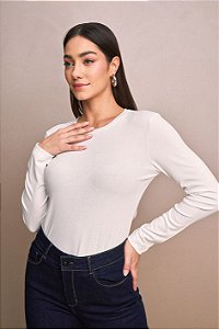 BLUSA FEMININA MANGA LONGA YEXX DECOTE REDONDO