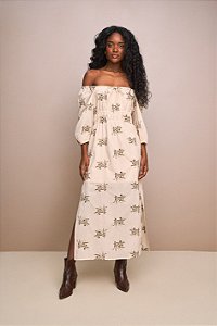 VESTIDO LONG MIDI FASHION YEXX DRAPEADO