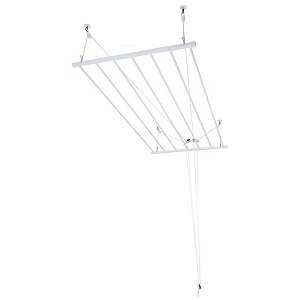 Varal de Teto Tradicional 80cm x 08 Varetas - Em Alumínio Branco - Varaltop
