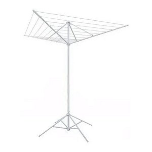 Varal De Chão Giratório Parabólica Móvel - Em Alumínio Branco - Varaltop