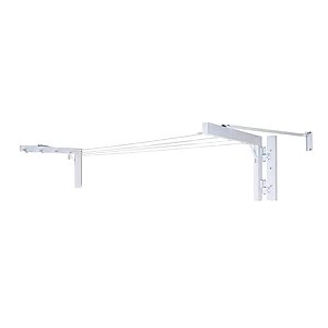 Varal De Muro Dobrável C/ 04 Cordas Fixas - Em Alumínio Branco - Varaltop