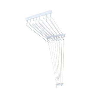 Varal De Teto Individual 100cm x 06 Varetas - Em Alumínio Branco - Varaltop