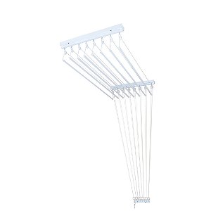 Varal de Teto Individual 180cm x 08 Varetas em Alumínio Branco - Varaltop