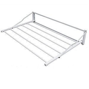 Varal Articulado 60cm x 150cm x 08 Varetas - Em Alumínio Branco - Varaltop