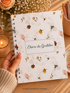 Diário da Gratidão Premium com acabamento artesanal - Personalizado