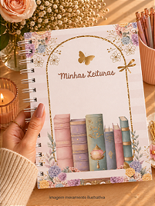 Diário de Leitura Premium com acabamento artesanal - Personalizado