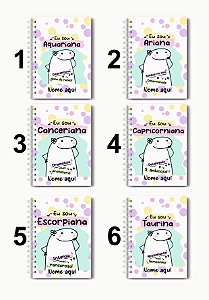 Caderno A5 Flork Signos - 100 folhas pautadas - Personalizado
