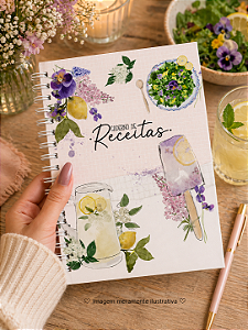 Caderno Premium de Receitas com acabamento artesanal - Personalizado