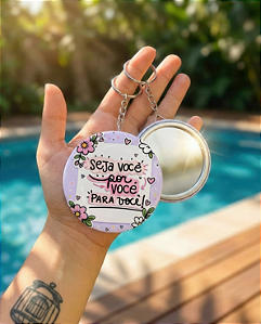 Botton Chaveiro Espelho 55mm Mulher - Personalizado
