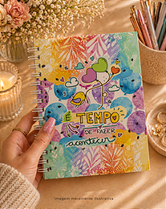 Caderno A5 Premium Pautado 200 folhas com acabamento artesanal - Personalizado