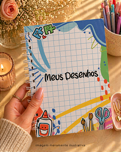 Caderno Premium de Desenho A5 com acabamento artesanal - Personalizado