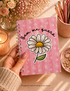 Caderno A5 Premium Pontilhado 100 folhas com acabamento artesanal - Personalizado