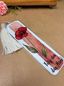 Marca Página Em Acetato Floral Premium com acabamento floral- Personalizado