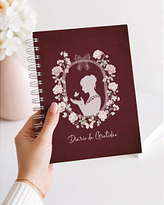 Diário da Gratidão Premium Vintage com acabamento artesanal - Personalizado