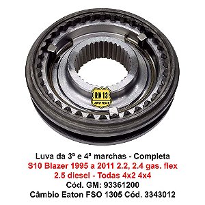 Luva Sincronizadora 3ª 4ª S10 Blazer 95a11 Gas Flex Completa