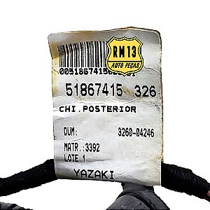 Chicote Instalaçao Eletrica Traseiro Posterior FIAT 51867415