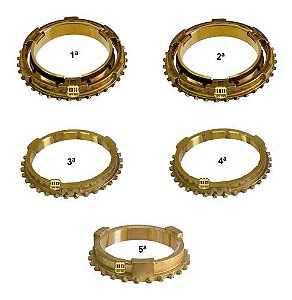 Kit Anel Sincronizador 1ª 2ª 3ª 4ª 5ª Fiat Após 01 Palio Uno