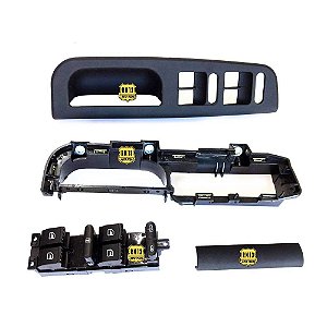 Kit Moldura Puxador Suporte Botão Golf Bora Jetta Porta Le