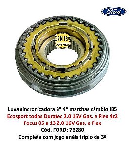 Luva Sincronizadora 3 4 Ecosport Focus 2.0 16v Duratec Ford