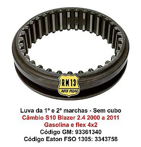 Luva Sincronizadora 1ª E 2ª S10 Blazer 00 A 11 Eaton Fso1305