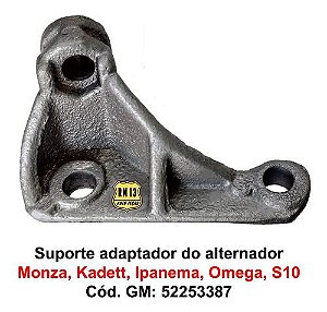Suporte Alternador Monza Kadett Ipanema 1.8 2.0, Omega Suprema 2.0, S10 2.2 Adaptador