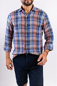 Camisa Verano Linho Xadrez Multicolor