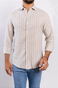 Camisa Cambraia Bege e Off