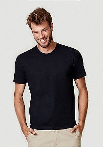 Camiseta Básica Masculina Slim Mangas Curtas - Preto
