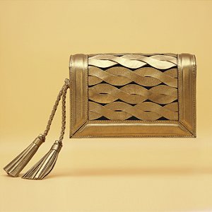 BOLSA ESTRUTURADA TRESSÊ EM COURO MILA