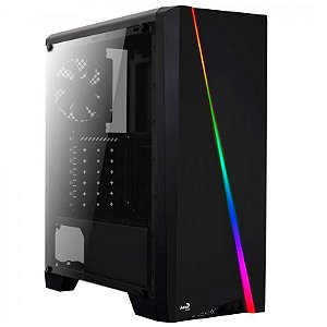 Gabinete Gamer Aerocool Mid Tower Rgb Cyclon Com lateral acrílico - Pn 63858