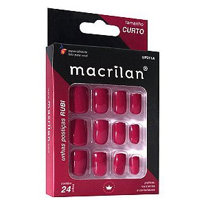 Unhas Posticas Tamanho Curto Rubi - Macrilan
