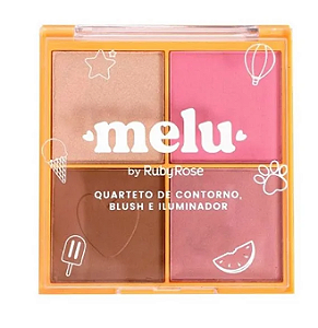 Quarteto de Contorno, Blush e Iluminador Melu - By Ruby Rose