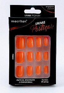 Unhas Postiças Tamanho Médio Coral - Macrilan