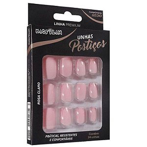 Unhas Postiças Tamanho Médio Rosa Claro - Macrilan