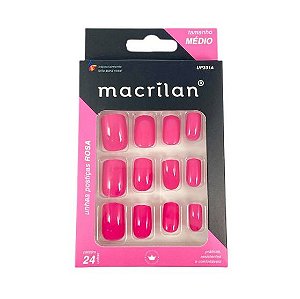 Unhas Postiças Tamanho Médio Rosa - Macrilan