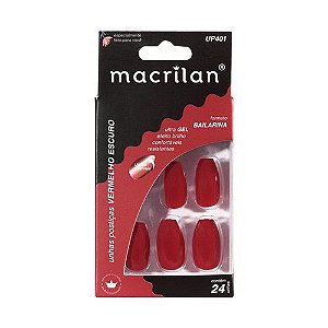 Unhas Postiças Bailarina Vermelho Escuro - Macrilan