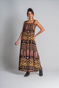 Vestido Longo Alça Elementos