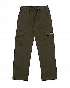 Calça Cargo Sarja Fire Reta Especial (Verde Musgo)