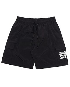 Shorts Surfavel Tactel Cargo Distorted Letter (Preto)