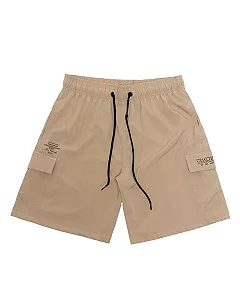 Shorts Stranger Tactel Cargo Live Intensely (Bege)