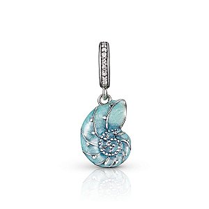 Berloque Concha praia azul Prata 925 legitima